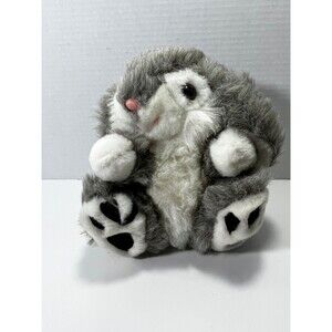 Novelty Inc. Light Gray White Rabbit Plush Easter Bunny Stuffed Animal 8"